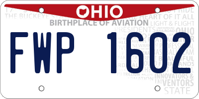 OH license plate FWP1602