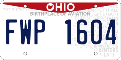OH license plate FWP1604