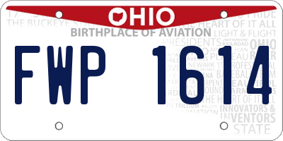 OH license plate FWP1614