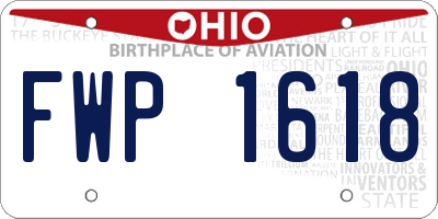 OH license plate FWP1618