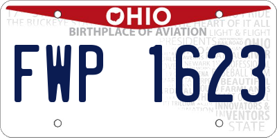 OH license plate FWP1623