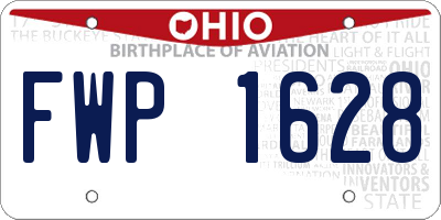OH license plate FWP1628