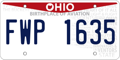 OH license plate FWP1635
