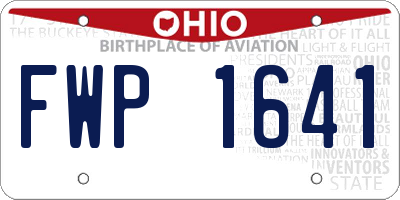 OH license plate FWP1641