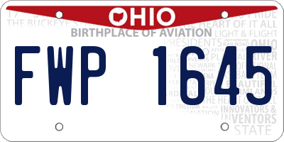 OH license plate FWP1645
