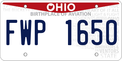 OH license plate FWP1650
