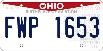 OH license plate FWP1653