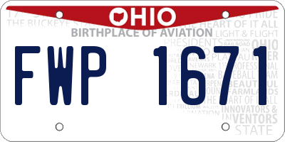 OH license plate FWP1671
