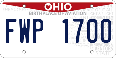 OH license plate FWP1700