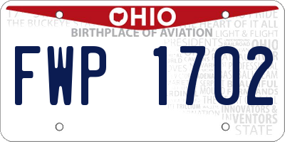 OH license plate FWP1702