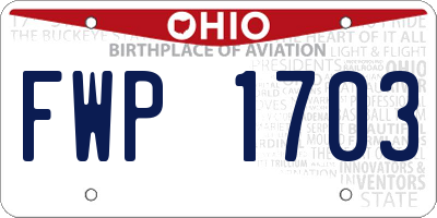 OH license plate FWP1703