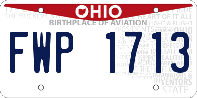 OH license plate FWP1713