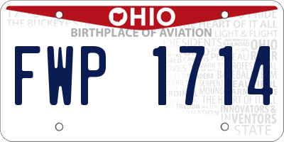 OH license plate FWP1714