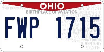OH license plate FWP1715