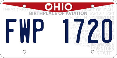 OH license plate FWP1720
