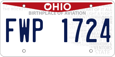 OH license plate FWP1724