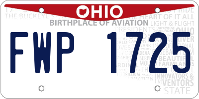 OH license plate FWP1725