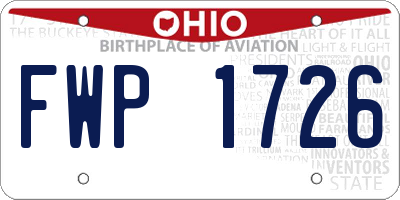 OH license plate FWP1726
