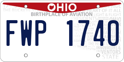 OH license plate FWP1740