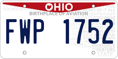 OH license plate FWP1752