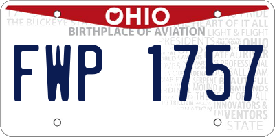 OH license plate FWP1757