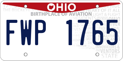 OH license plate FWP1765