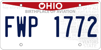 OH license plate FWP1772