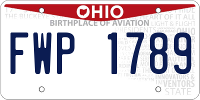 OH license plate FWP1789