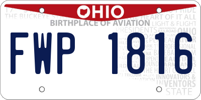 OH license plate FWP1816