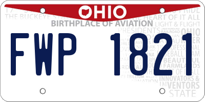 OH license plate FWP1821