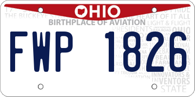 OH license plate FWP1826