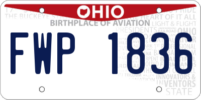 OH license plate FWP1836