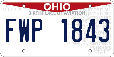 OH license plate FWP1843