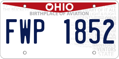 OH license plate FWP1852