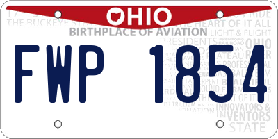 OH license plate FWP1854