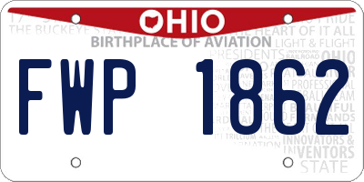 OH license plate FWP1862