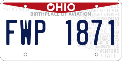 OH license plate FWP1871