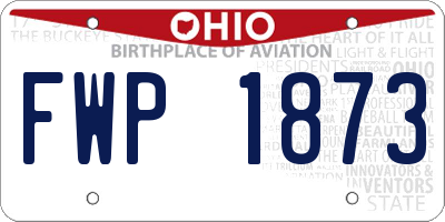 OH license plate FWP1873