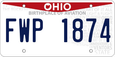 OH license plate FWP1874