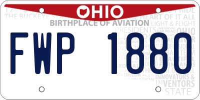 OH license plate FWP1880