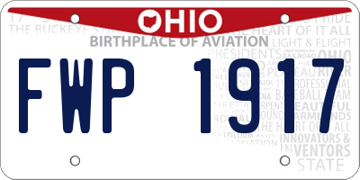 OH license plate FWP1917