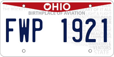 OH license plate FWP1921
