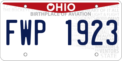 OH license plate FWP1923
