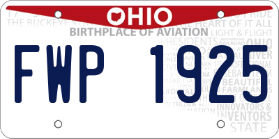 OH license plate FWP1925