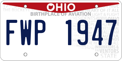 OH license plate FWP1947