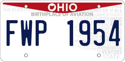 OH license plate FWP1954