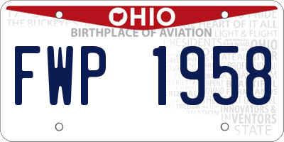 OH license plate FWP1958