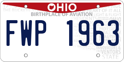 OH license plate FWP1963