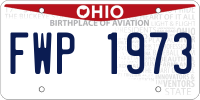 OH license plate FWP1973