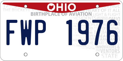 OH license plate FWP1976